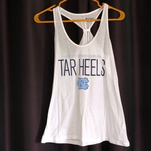 UNC tank top tied back